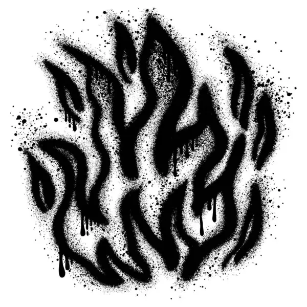 Sprey boyalı Grafiti Ateşi alevi beyaz bir arkaplan ile izole edilmiş. Vektör illüstrasyonu.