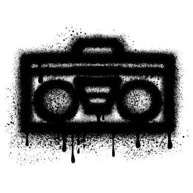 Sprey boyalı Grafiti televizyonu beyaz bir arkaplan ile izole edilmiş. Vektör tasarımı sokak sanatı. EPS 10.