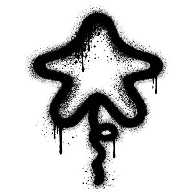 Sprey boya yıldız şeklinde balon graffiti.