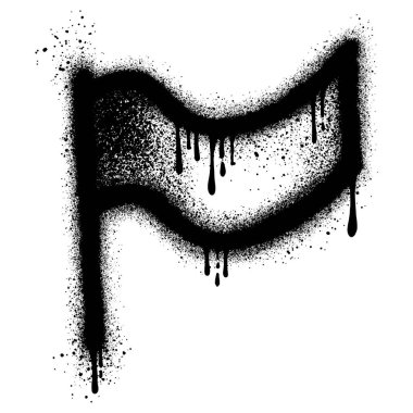 Sprey boyalı bayrak yazısı.