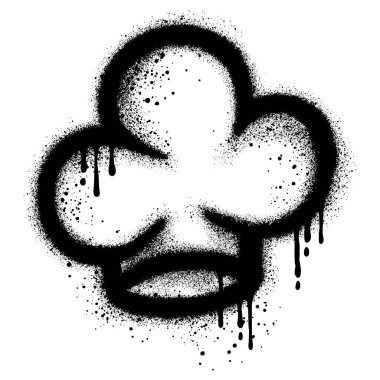 Şefin siyah sprey boyalı şapka graffitisi..