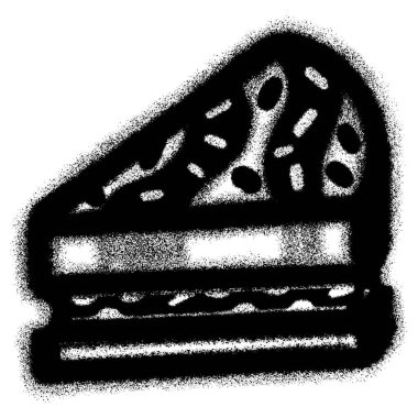 Şehir graffiti tarzında siyah sprey boyalı sandviç logosu. vektör illüstrasyonu.