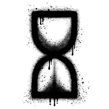 Sprey boyalı Grafiti kum saati beyaz bir arka plan ile izole edilmiş. Vector tasarımı sokak sanatı. EPS 10.