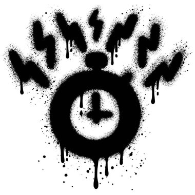 Sprey boyalı Grafiti kronometresi beyaz bir arka plan ile izole edilmiş. Vector tasarımı sokak sanatı. EPS 10.