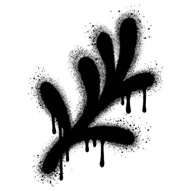 Sprey boyalı grafiti yaprakları, beyaz bir arkaplan ile izole edilmiş..