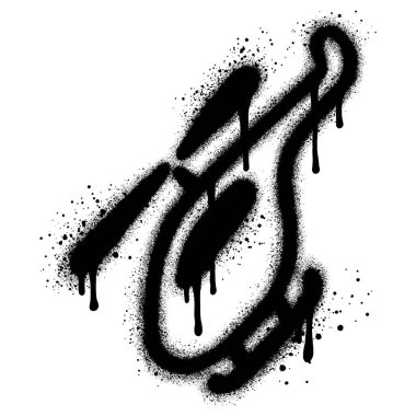 Sprey boyalı Grafiti uçağı beyaz bir arka plan ile izole edilmiş. EPS 10.