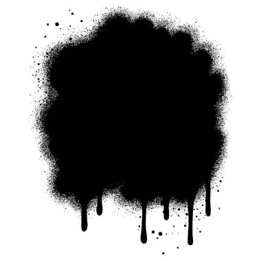 Siyah mürekkep spreyi, sprey boya lekeleri ve doku lekeleri. Dizaynlarınız için Grunge şekilleri ve kirli siluetler.