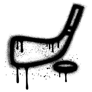 Sprey boyalı Graffiti buz hokeyi beyaz bir arka planla izole edilmiş..