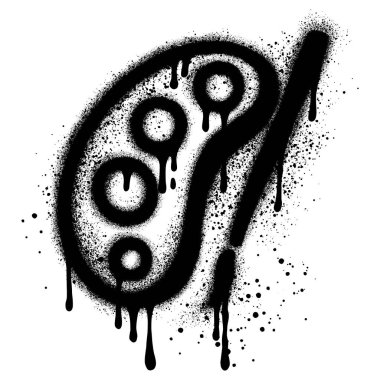 Siyah sprey boyalı resim ikonu grafiti. vektör illüstrasyonu.