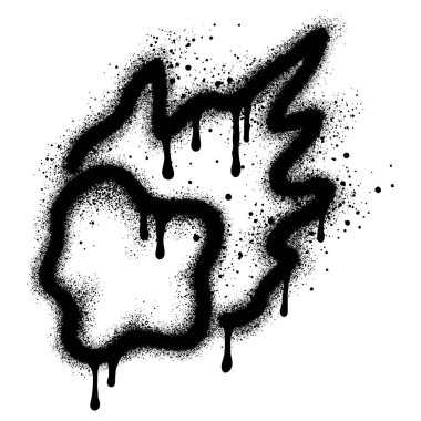 Siyah sprey boyalı göktaşı grafiti. vektör illüstrasyonu.