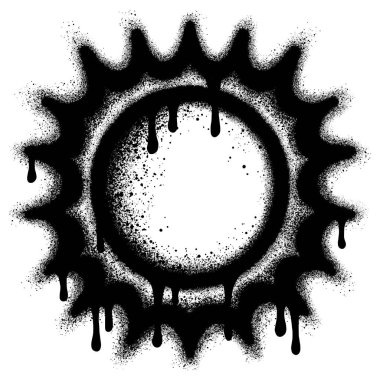 Siyah sprey boyalı güneş grafitisi..