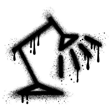 Siyah sprey boyalı lamba graffiti çalışma odası..