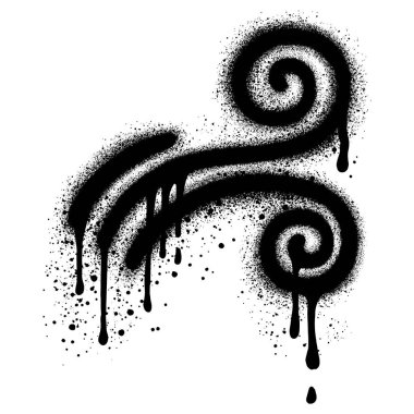 Siyah sprey boyalı rüzgar grafitisi. vektör illüstrasyonu.