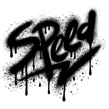 Grafiti Hızı metni beyazın üzerine siyah püskürtülmüş.