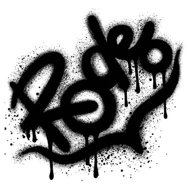 Grafiti Rodeo metni beyazın üzerine siyah sıkılmış..