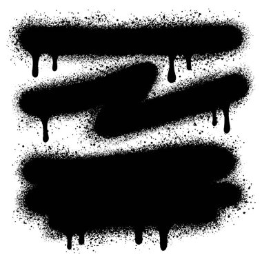 Sprey boya şekilleri. Spreylenmiş grunge damlayan noktalar ve kenarlar, soyut graffiti püskürten desenli şekiller..