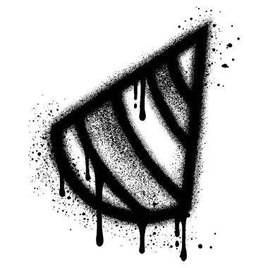 Siyah sprey boyalı parti şapkası grafitisi. vektör illüstrasyonu.