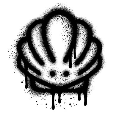 Siyah sprey boyalı deniz kabukları.. 