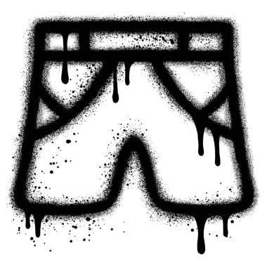 Trousers graffiti with black spray paint. vector illustration clipart