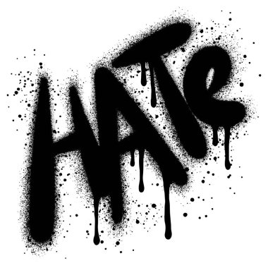 Grafiti Beyazın üstüne siyahla yazılan nefret metni.