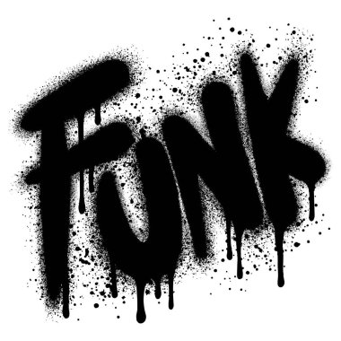 Grafiti Funk metni beyazın üzerine siyah sıkılmış..