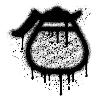 Siyah sprey boyalı kahve falı. vektör illüstrasyonu.