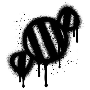 Şeker ambalajları siyah sprey boyalı grafiti. vektör illüstrasyonu.