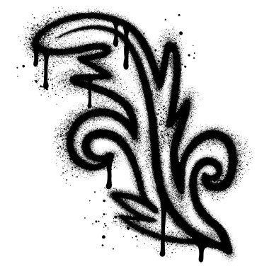 Sprey boyalı grafiti yaprakları, beyaz bir arkaplan ile izole edilmiş..