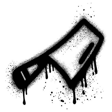 Siyah sprey boyalı kasap bıçağı grafitisi..