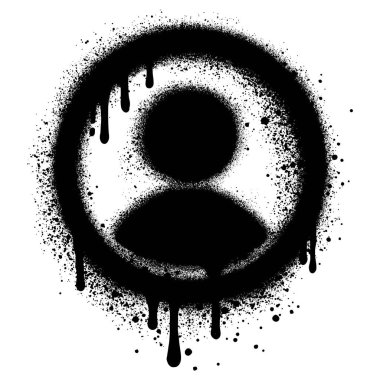 Siyah sprey boyalı graffiti tarzında kullanıcı simgesi.