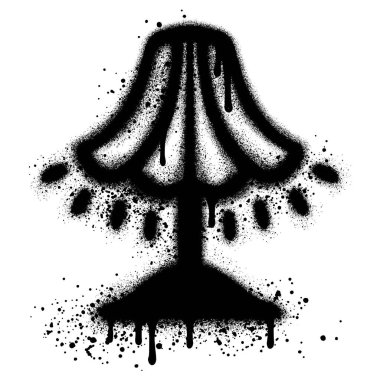 Grafiti masa lambası beyaza siyaha boyanmış..