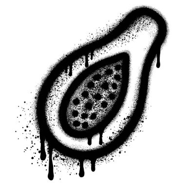 Püskürtülmüş Graffiti Papaya Beyaz zemin üzerine püskürtülmüş.