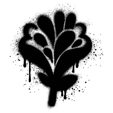 Sprey boyalı Graffiti çiçeği beyaz bir arkaplan ile izole edilmiş..