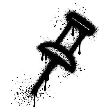 Raptiyeler. Şehir grafiti tarzında iğne iğneleri ve siyah sprey boya. vektör illüstrasyonu.