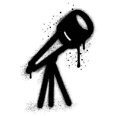 Sprey boyalı graffiti teleskobu beyaz bir arkaplan ile izole edilmiş. EPS 10.