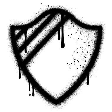 Siyah sprey boyalı güvenlik kalkanı grafitisi..