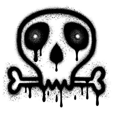 Sprey boyalı Grafiti kafatası simgeleri farklı stillerde.