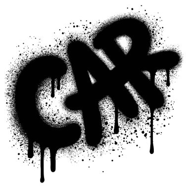 Logo, bayrak ya da tasarım elementi için siyah sprey boyalı graffiti tarzı araba..