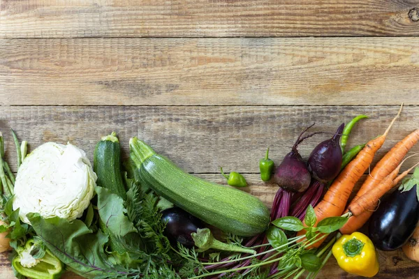 Bio Gemüse Für Eine Gesunde Küche Hintergrund Herbsternte Das Konzept — Stockfoto