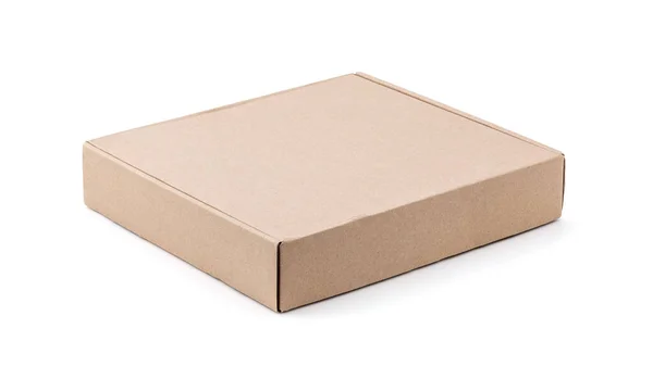 Бумажная Картонная Коробка Переработанной Бумаги Изолированная Белом Фоне — стоковое фото
