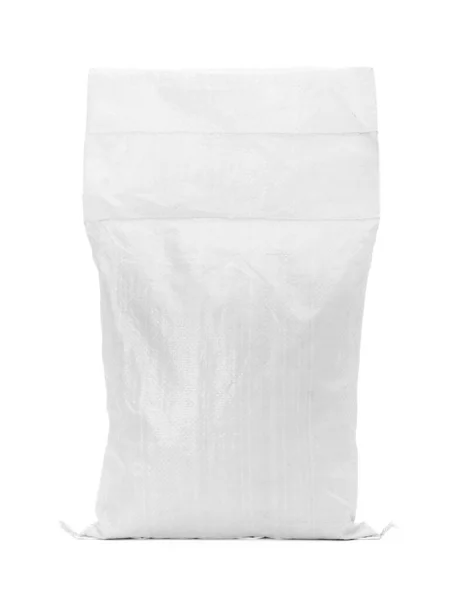 Sandsack Oder Weißer Plastiksack Für Reis Oder Landwirtschaftliches Produkt Isoliert — Stockfoto