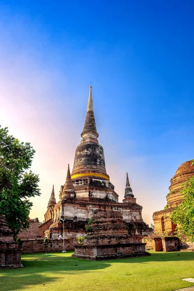 Historical Architecture Wat Yai Chai Mongkol Old Temple Ayutthaya Province — Stock Photo, Image