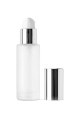 blank packaging matt glass bottle for cosmetic serum product design mock-up isolated on white background with clipping path