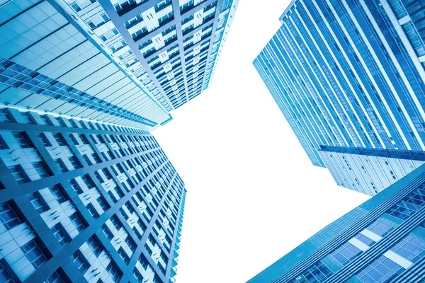 Arquitectura Perspectiva Moderna Con Tono Azul Edificio Más Alto Ciudad — Foto de Stock