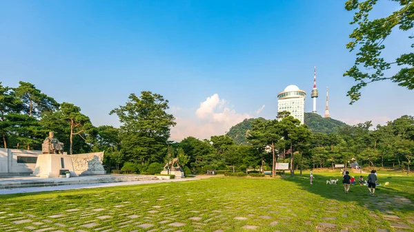 Seoul Sydkorea Juli 2023 Namsan Park Den Vackra Solnedgången Med — Stockfoto