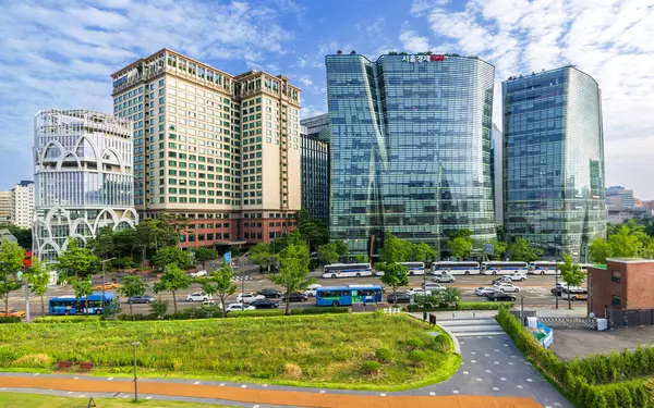 Сеул Южная Корея Июля 2023 Года Башни Близнецы Недалеко Дворца Стоковое Фото