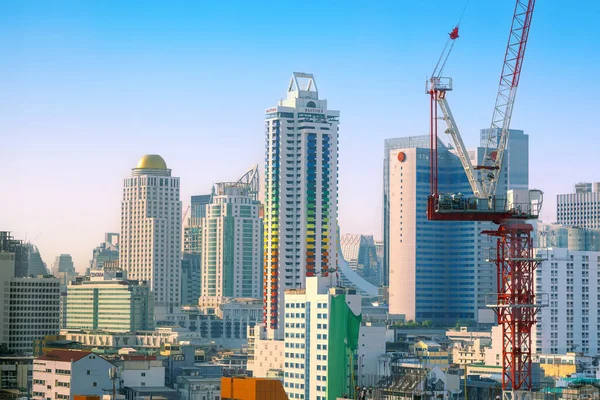 Bangkok Thailand May 2023 Cityscape Biyoke Tower Building Construction Sites Stock Image