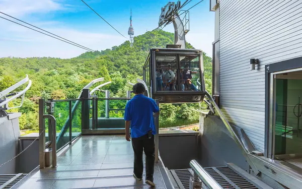 Seoul South Korea June 2023 Cable Car Ride Seoul Tower — Stock Photo, Image