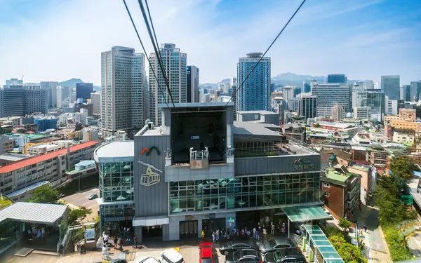 Seoul South Korea June 2023 City View Cable Car While — Stock Photo, Image