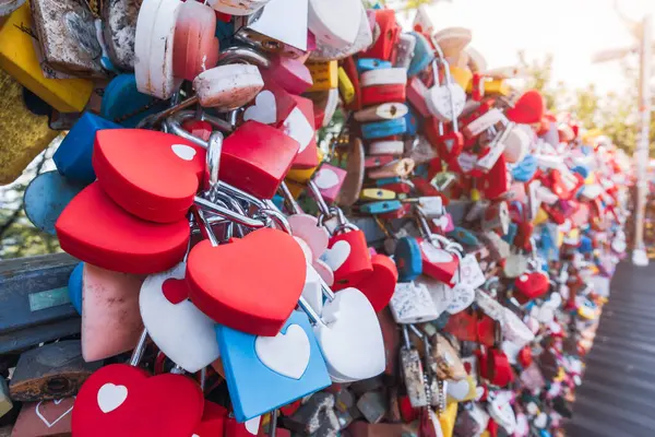 Love Locks Seoul Tower Seoul South Korea Symbolize Forever Love Stock Picture